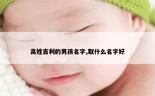 高姓吉利的男孩名字,取什么名字好