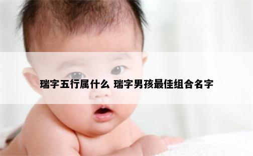瑞字五行属什么 瑞字男孩最佳组合名字