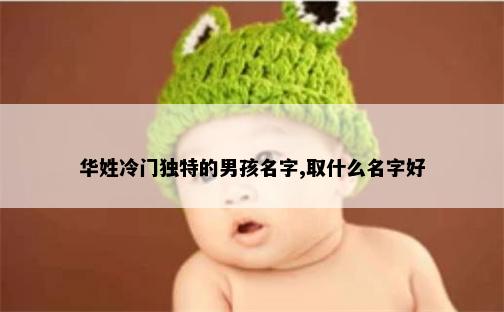 华姓冷门独特的男孩名字,取什么名字好